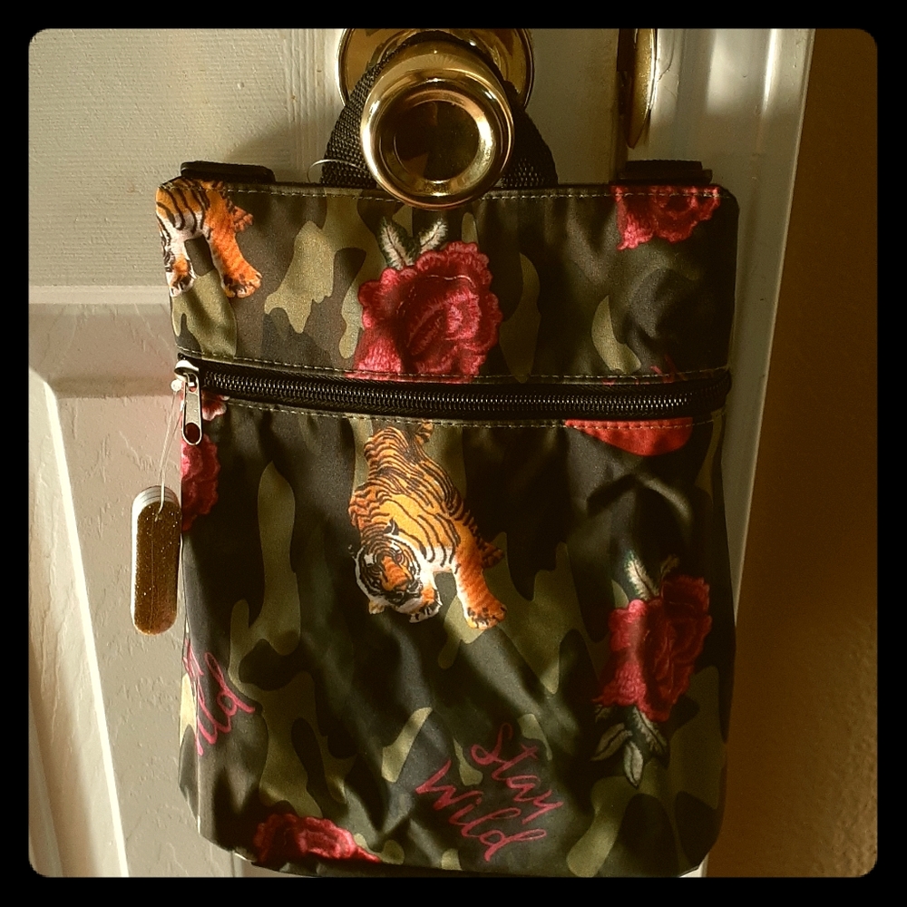 Animal Army Print backpack purse